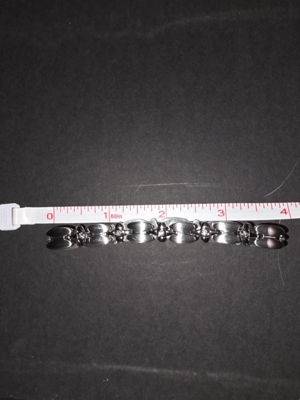 Source Unknown Silver Floral Link Bracelet